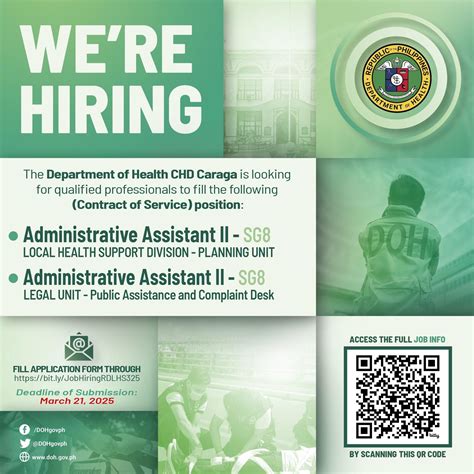 Hiring of Plantilla Positions in DOH CHD Caraga 2023.
